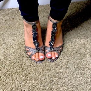 Vince Camuto snake print heels